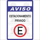 Aviso - estacionamento privado